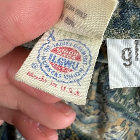 Glen Of Michigan Vintage 100% Cotton Velvet Blouse Skirt Set Made In USA Sz 14 - Picture 11 of 14